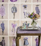 Cole & Son Harrods Couture Carousel wallpaper lavender, British brand