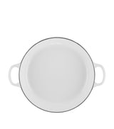 Harrods Enamelled Cast Iron Shallow Casserole Dish with Petal Lid, 26cm- Buy online at McGrocer