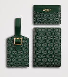 WOLF Signature passport holder card holder and luggage tag gift set (British brand)