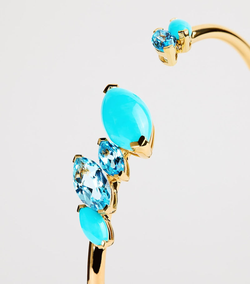 Emily P. Wheeler gold topaz turquoise cuff, imported from the UK