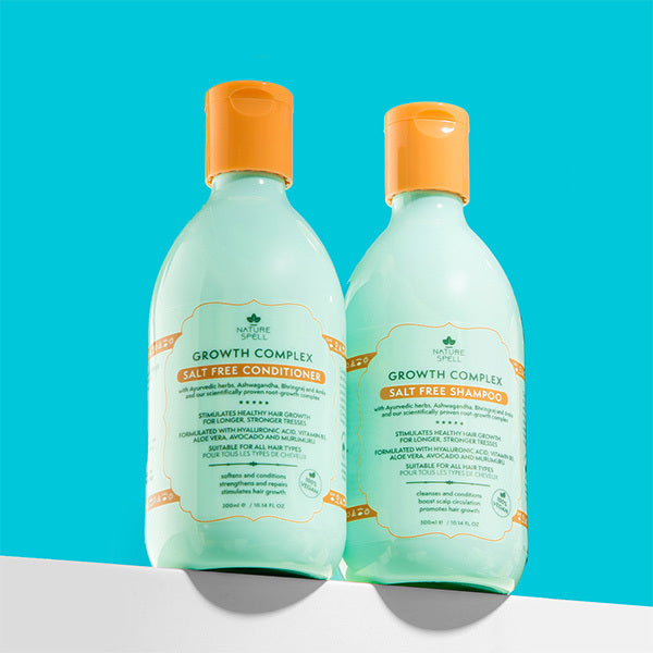 Nature Spell Growth Complex Salt Free Shampoo and Conditioner, imported from the UK