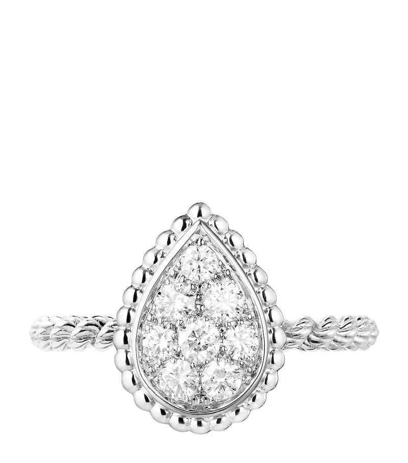 Boucheron Serpent Bohème small white gold diamond ring, imported from the UK