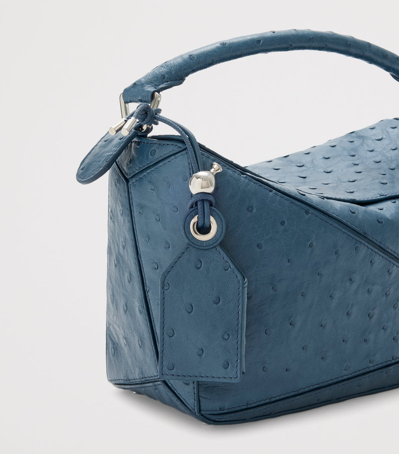 LOEWE Puzzle top-handle handbag ostrich leather, imported from the UK