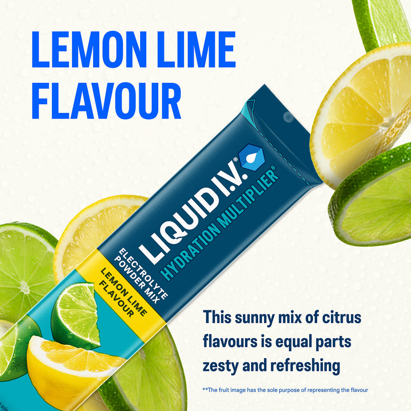 Liquid I.V. electrolyte powder mix lemon lime 15 sachets, UK version