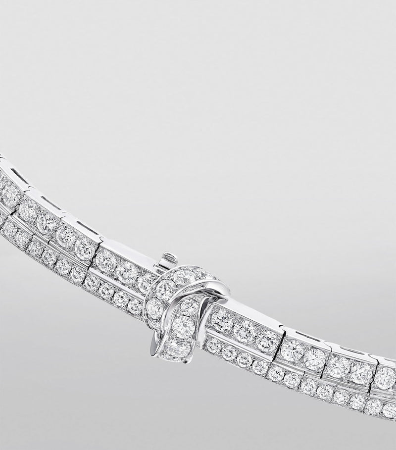 Graff white gold diamond bow necklace, UK version