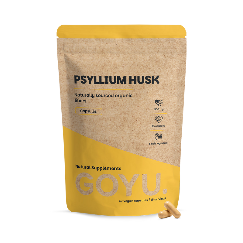 GOYU organic psyllium husk capsules 500mg 60 capsules - British product