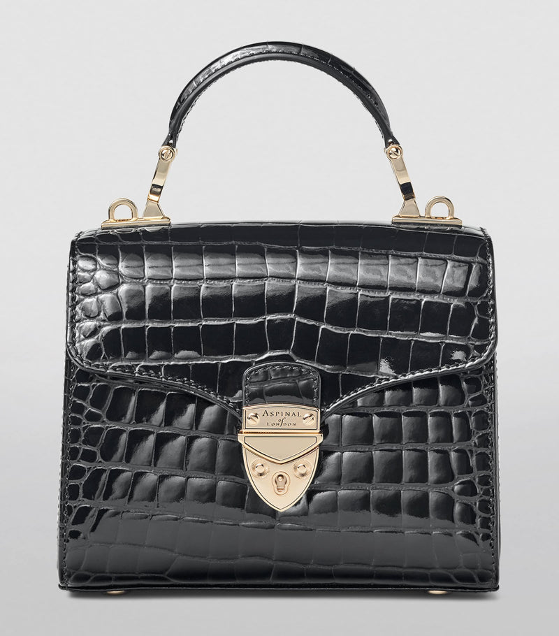 Aspinal of London Mini Mayfair top-handle handbag 14.5x16x8cm, imported from the UK