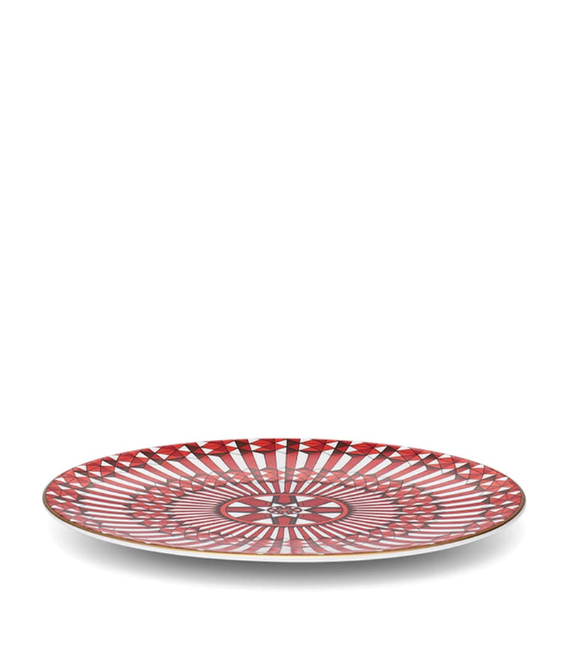 Baccarat Arcadia Red and Gold Decorated Bread Plate 16cm - British product