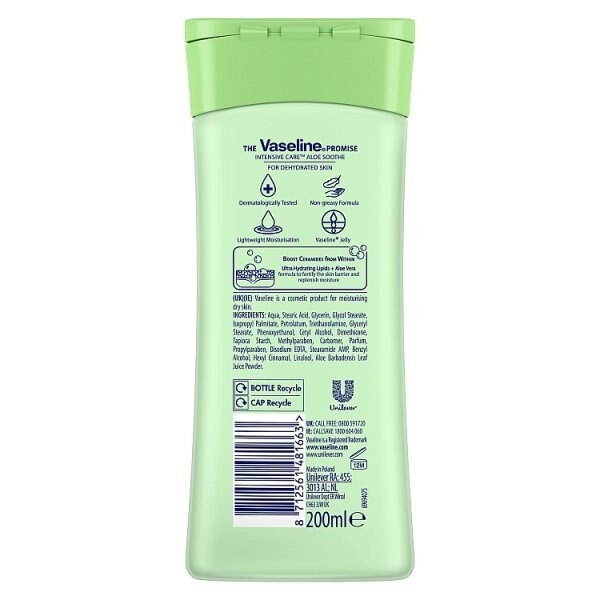 Vaseline Intensive Care Body Lotion Aloe Soothe 200ml GOODS Superdrug