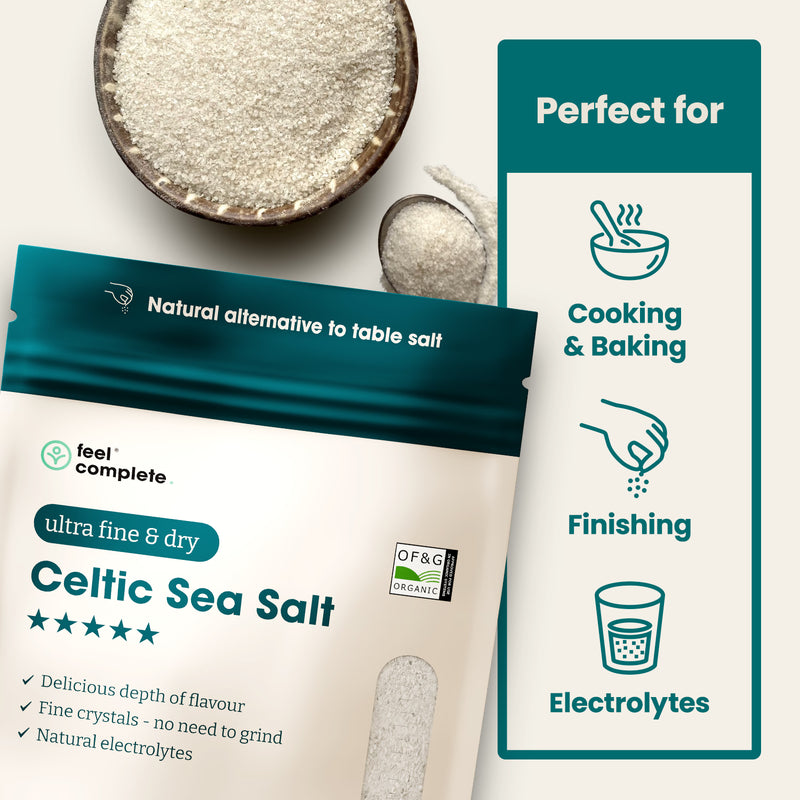 Feel Complete Celtic Sea Salt ultra fine dry 400g - British product