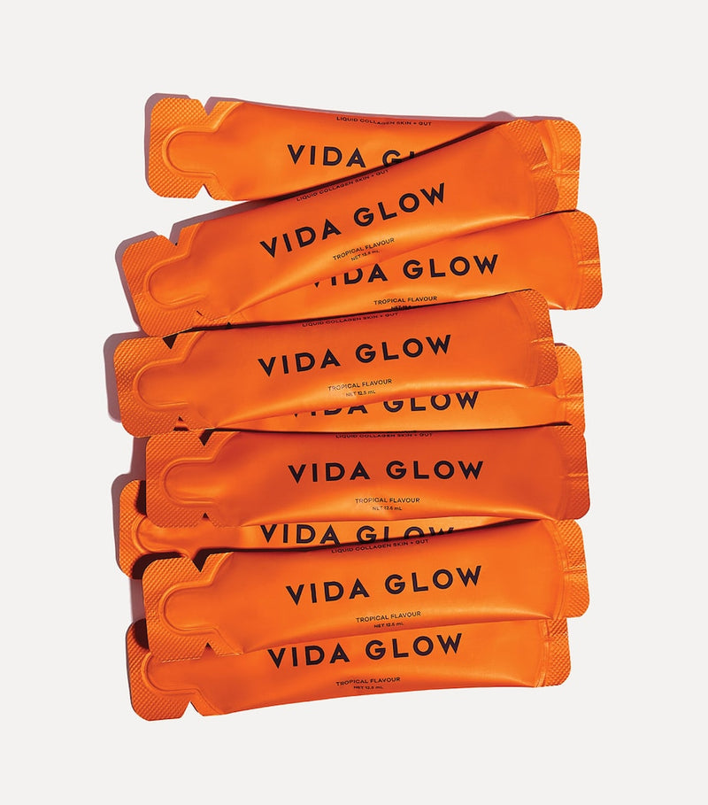 Vida Glow liquid collagen skin and gut supplement 15 sachets 12.4ml (British brand)