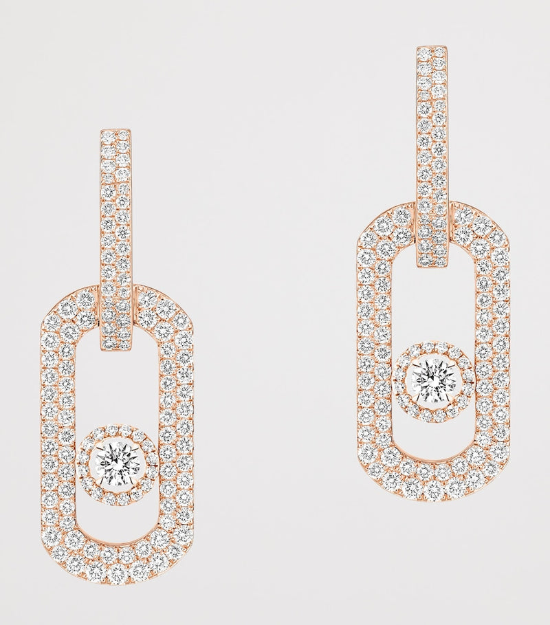 Messika So Move rose gold diamond pavé earrings 2.12ct - British product