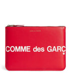Comme des Garçons large leather logo pouch, UK version