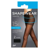Boots 15D Matt Body Shaping Tights 2 pair pack Black Small - McGrocer