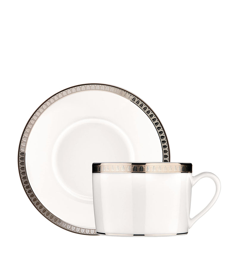 Christofle Malmaison porcelain espresso cup and saucer - British product