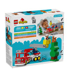 Lego DUPLO fire truck with hose and firefighter, UK version