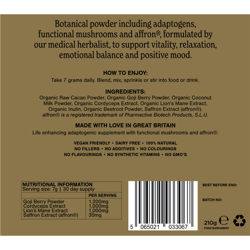 Adaptogenic Apothecary Power supplement 210g - British product
