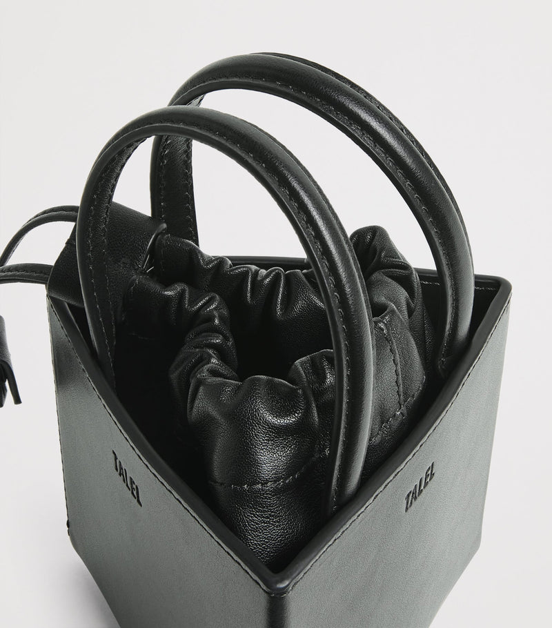 Talel leather triangle top-handle bag - British product