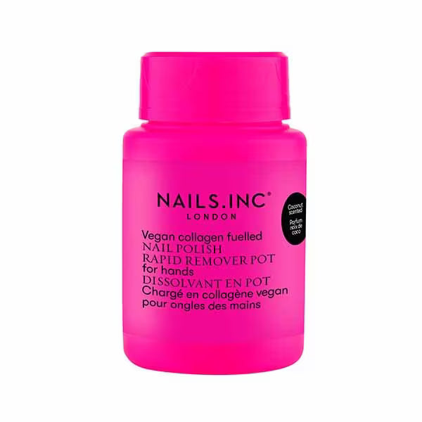 Nails.INC nail polish remover Neon Pink, imported from the UK