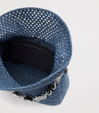 LOEWE medium crochet Ola shoulder bag in raffia and linen, imported from the UK