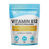 Vita London Vitamin B12 Methylcobalamin 90 tablets (British brand)
