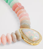 Jacquie Aiche yellow gold diamond opal beaded necklace, imported from the UK