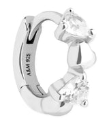 Harrods Astrid & Miyu Rhodium-Plated Heart Cluster Single Hoop Earring- Buy online at McGrocer