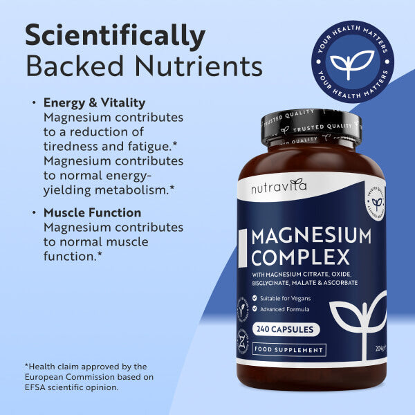 Nutravita magnesium supplement 5-in-1 complex 240 capsules, UK version