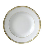 Bernardaud porcelain soup bowl with gold-tone rims, 22.5cm diameter - British product
