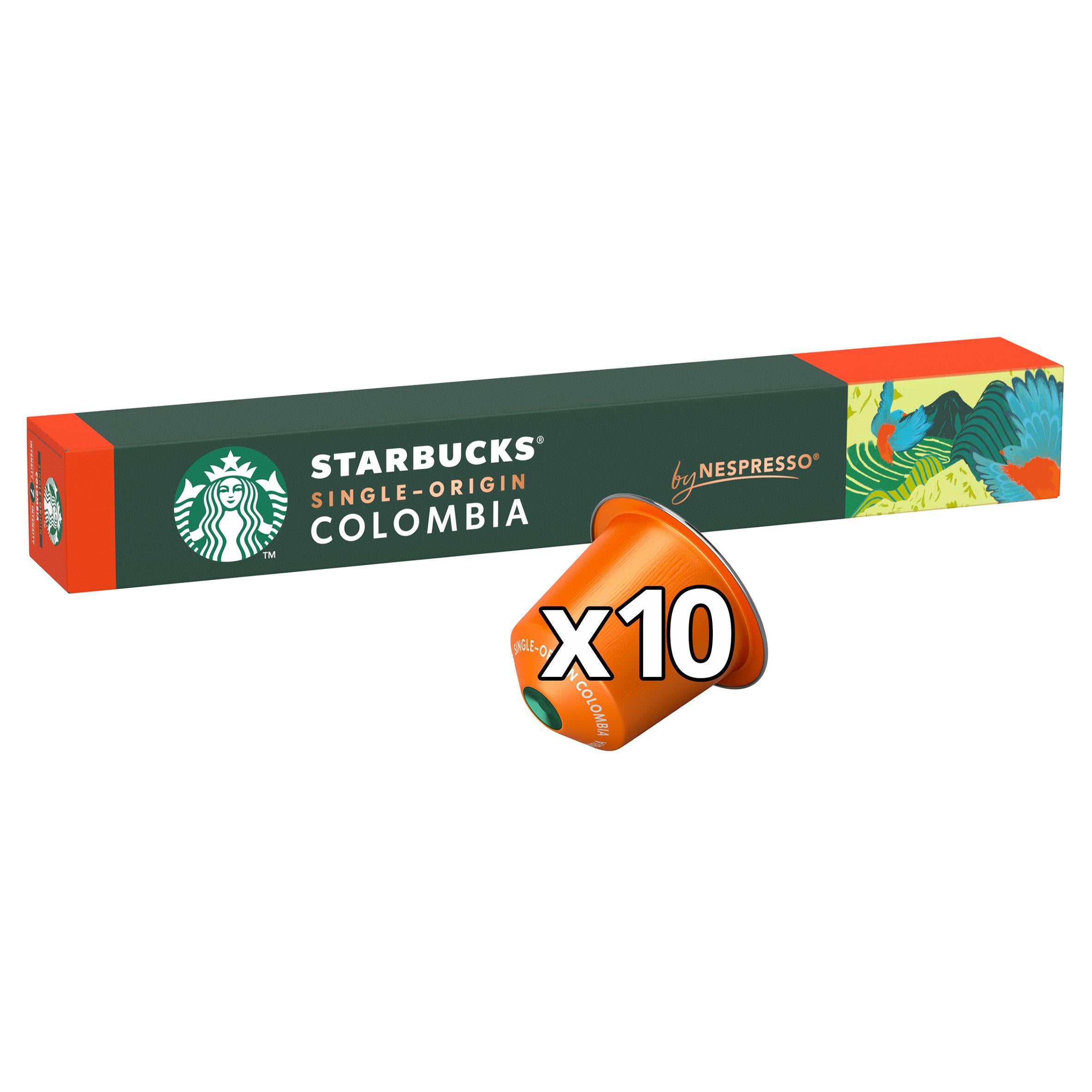 Starbucks by Nespresso Colombia Coffee x10 Pods, 10 Drinks All coffee Sainsburys