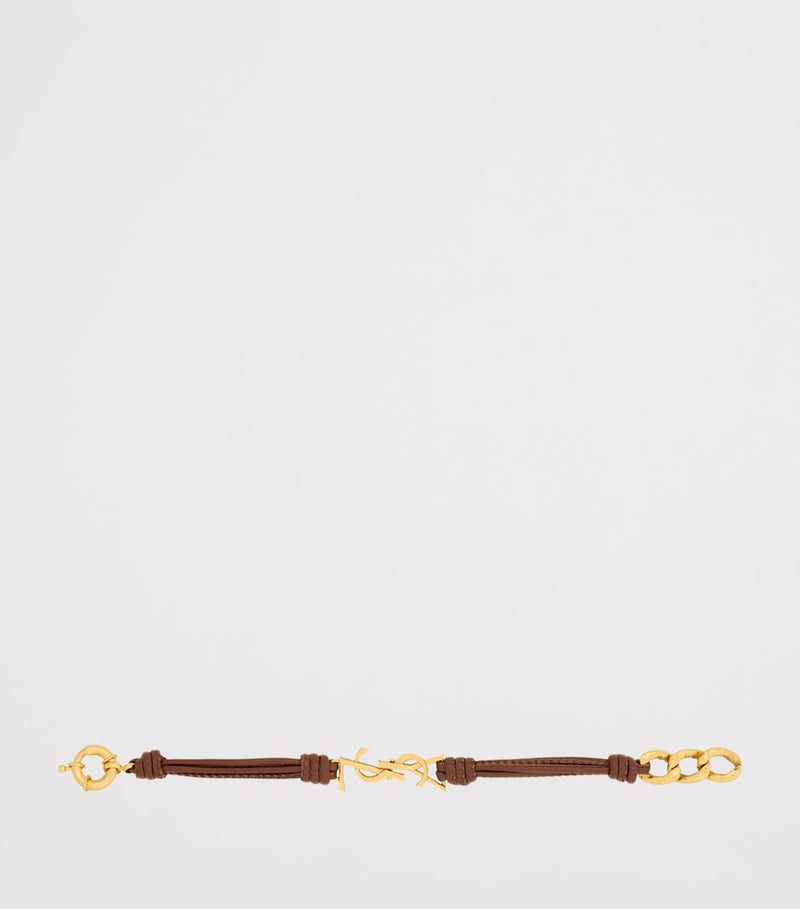 Saint Laurent Cassandre leather bracelet, UK version