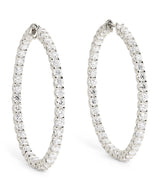 Harrods Harrods White Gold and Diamond Hoop Earrings (5.84ctw)- Buy online at McGrocer