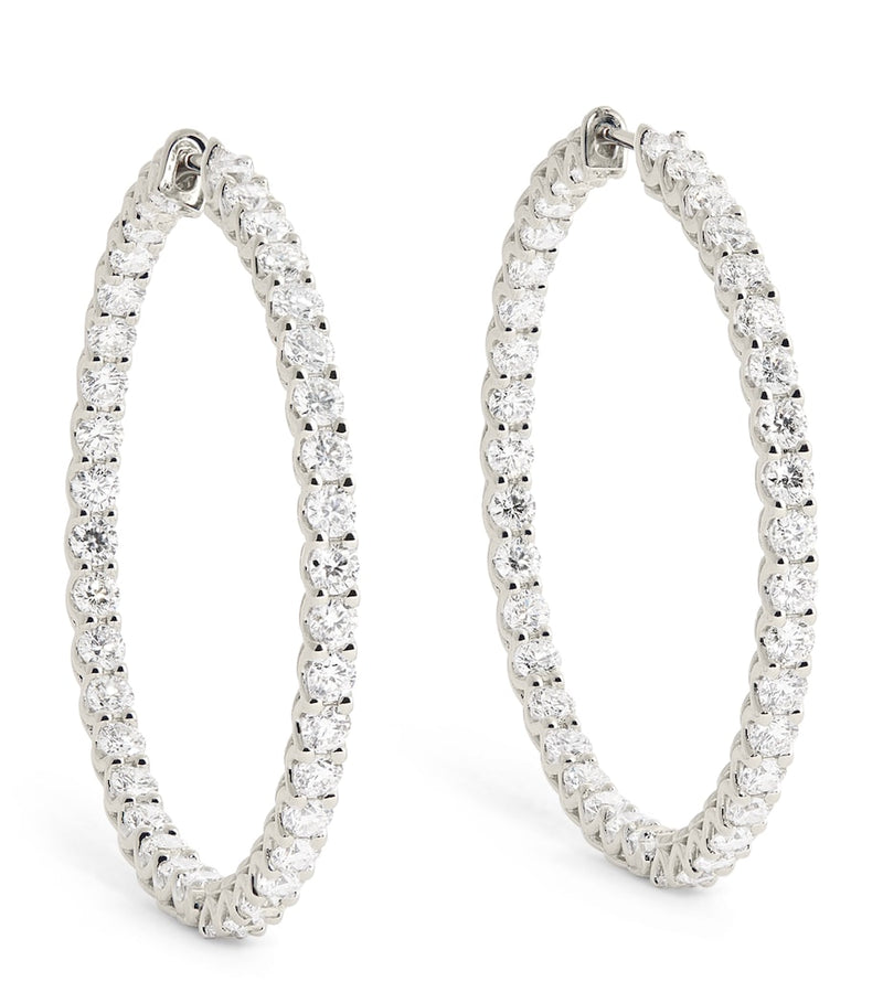 Harrods white gold diamond hoop earrings 5.84ctw, UK version