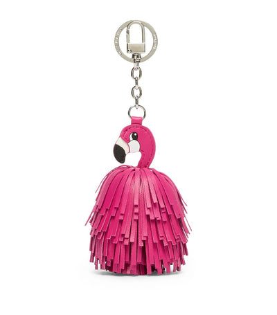 Harrods Weekend Max Mara Leather Flamingo Keyring- Buy online at McGrocer