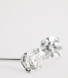 Harrods diamond stud earrings 0.50ct 18K white gold, imported from the UK