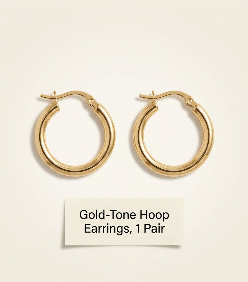 Balenciaga B hoop earrings gold tone brass - British product