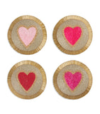 Joanna Buchanan beaded heart coasters set of 4, UK version