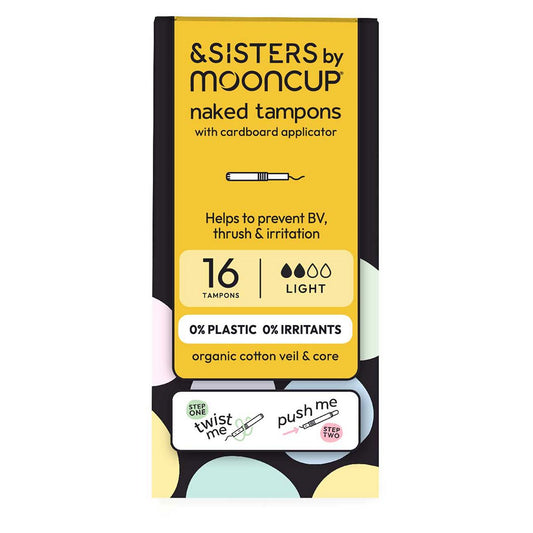 &SISTERS by Mooncup Bleach-Free Eco-applicator Light Tampons, 16 pack, Organic GOODS Boots   