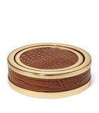 Aerin set of 4 leather classic coasters - British product