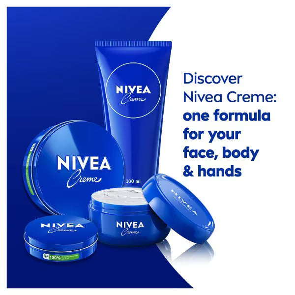 NIVEA Creme Moisturiser Face And Body 75ml Tin, imported from the UK