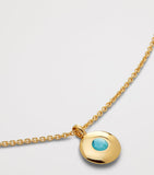 Monica Vinader gold vermeil turquoise birthstone necklace, UK version