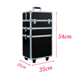 Livingandhome Diamond Pattern Cosmetic Makeup Train Case