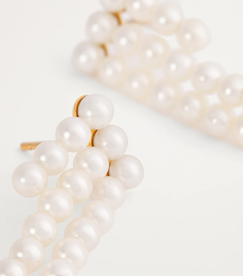 Sophie Bille Brahe 3.2cm pearl drop earrings - British product