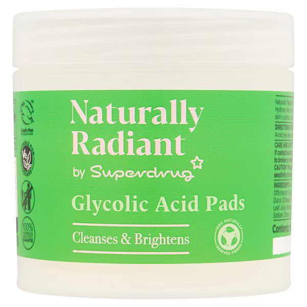 Glycolic Acid Face Cleansing Pads 60 pack, imported from the UK