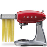 Smeg pasta roller and cutter set in red, imported from the UK