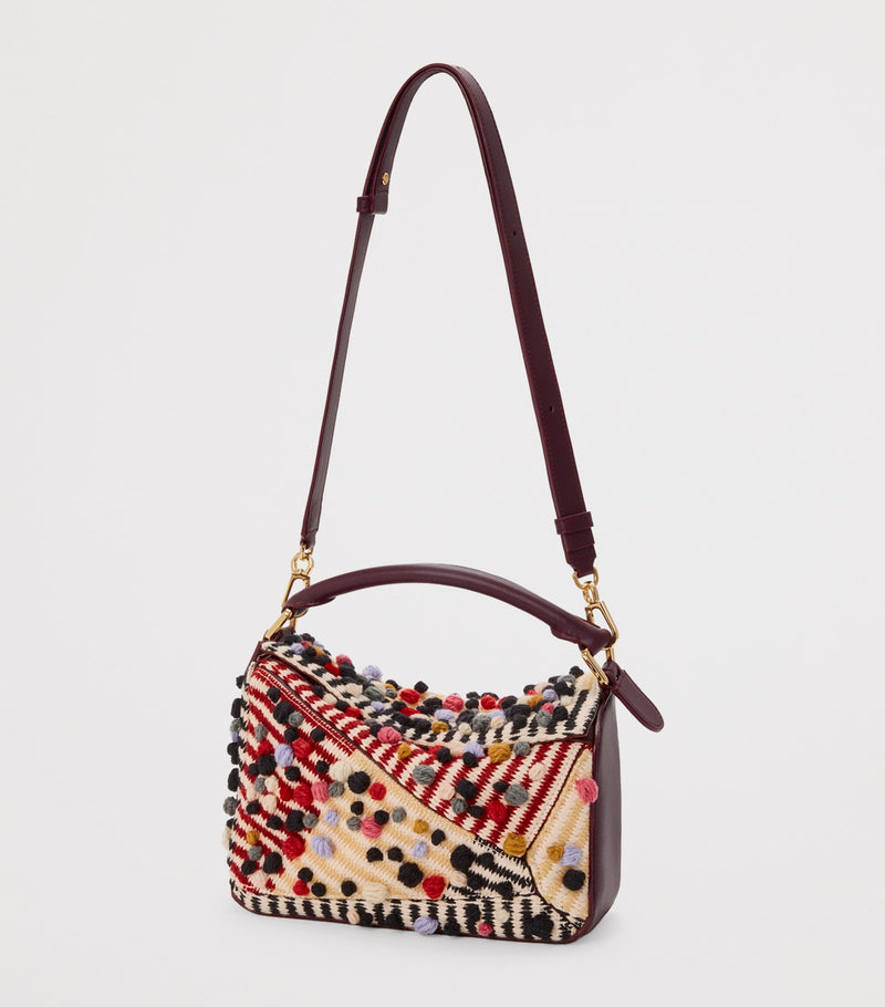 LOEWE x Albers Puzzle top-handle bag with hand-woven cotton (British brand)