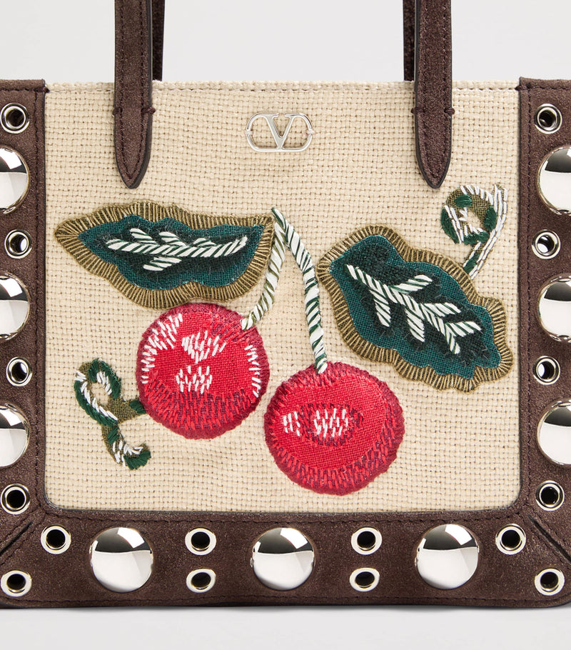 Valentino Garavani mini suede Nellcôte tote bag, imported from the UK