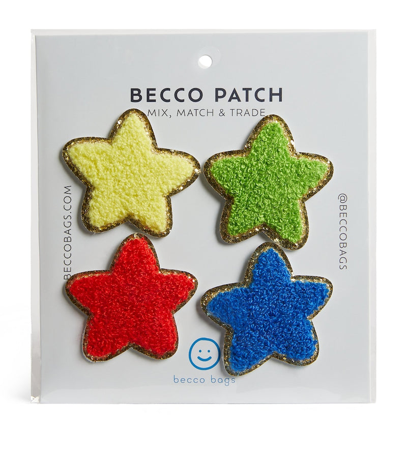 Becco Bags Chenille stars patches pack of 4 6cm (British brand)