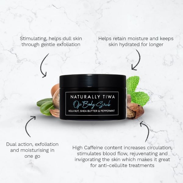 Naturally Tiwa OJI body scrub 130g, imported from the UK