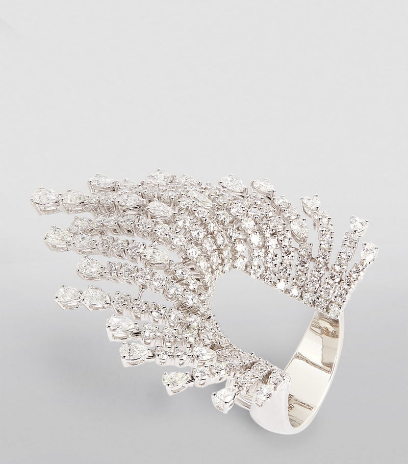 Yeprem white gold diamond inside out ring, imported from the UK